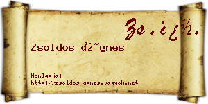Zsoldos Ágnes névjegykártya